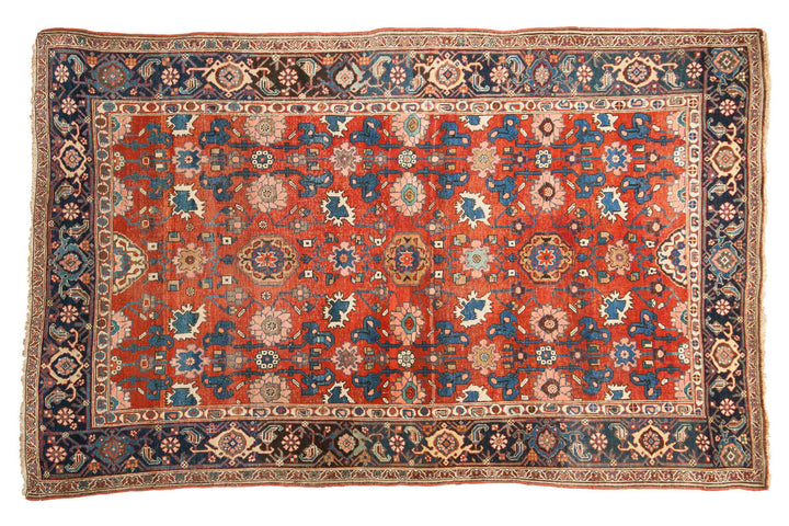 1910s Antique Persian Bijar Area Rug