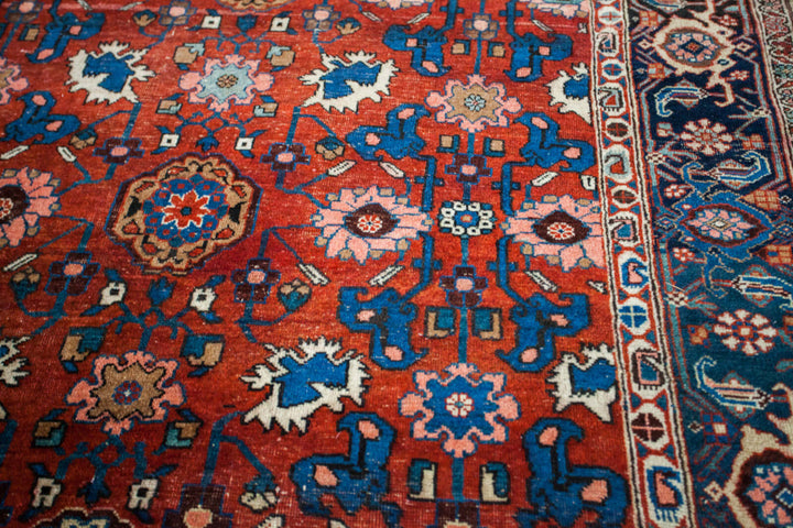 1910s Antique Persian Bijar Area Rug
