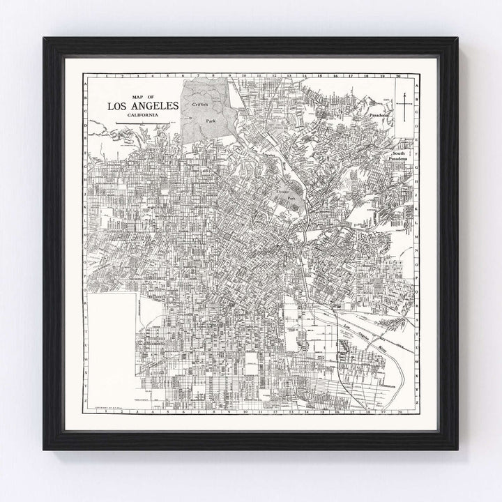 Antique Map of Los Angeles, California from 1929