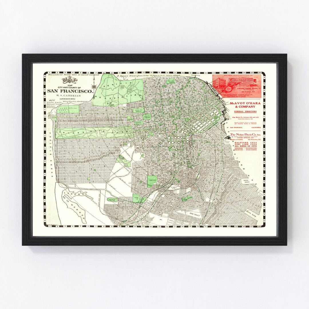 Antique Map of San Francisco, California from 1906