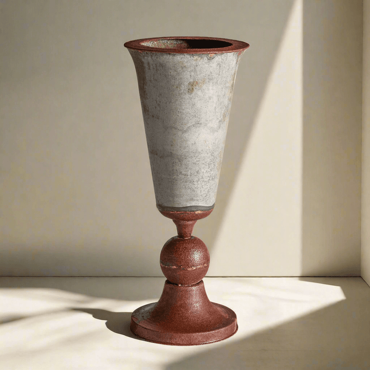 Antique Style Weathered Metal Urn Planter