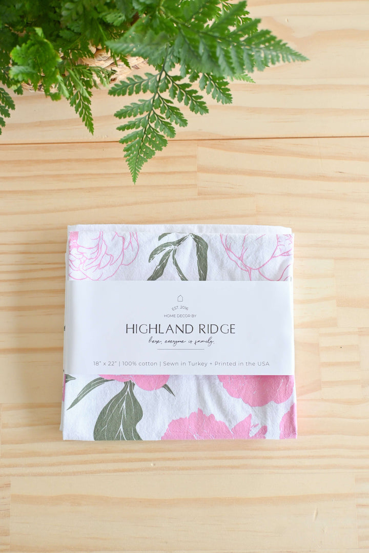 Vintage Peony Tea Towel
