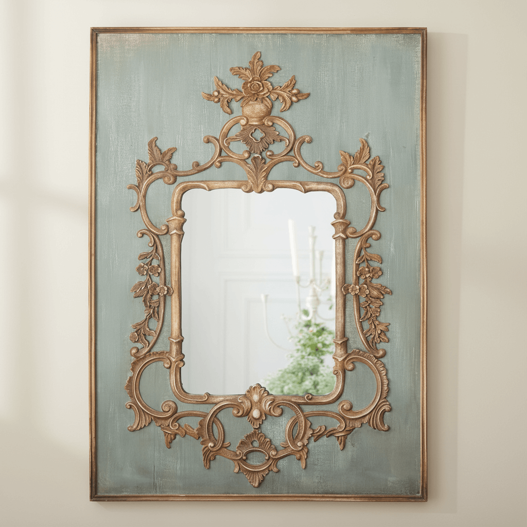 French Antique Wall Mirror | Green and Gold Frame – Vintage Shopper French Antique Wall Mirror | Green and Gold Frame – Vintage Shopper