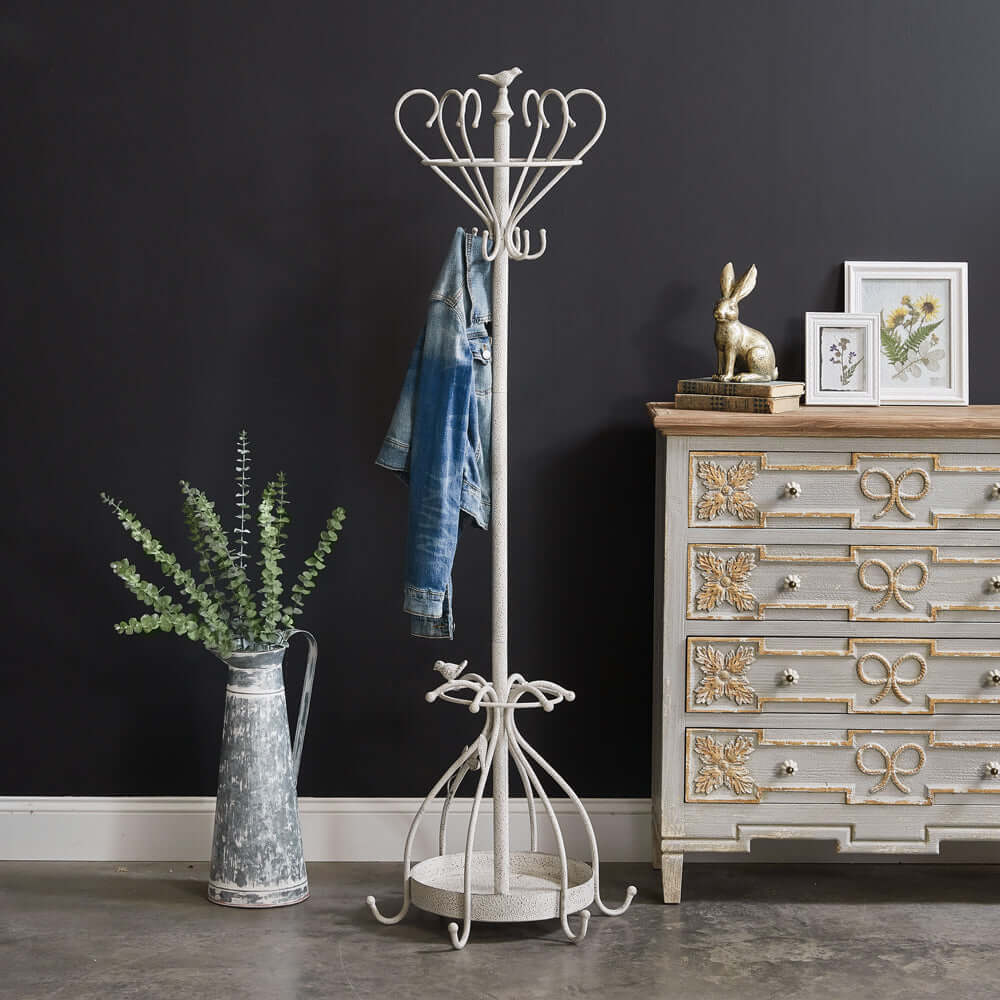 Rustic French Country Coat Rack with Bird Design – Vintage Shopper