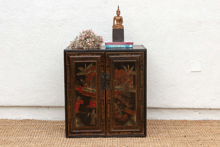 Antique Chinese Painted Lacquer Cabinet