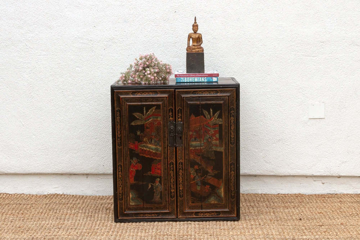 Antique Chinese Painted Lacquer Cabinet