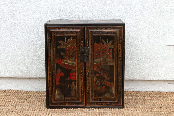 Antique Chinese Painted Lacquer Cabinet