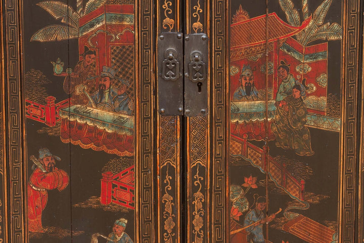 Antique Chinese Painted Lacquer Cabinet