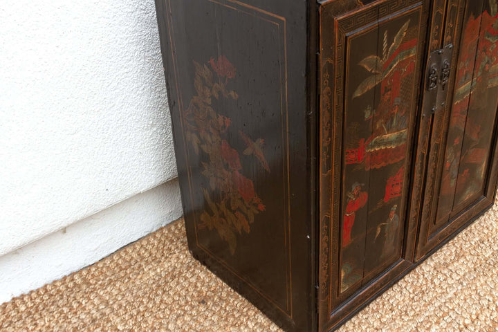 Antique Chinese Painted Lacquer Cabinet
