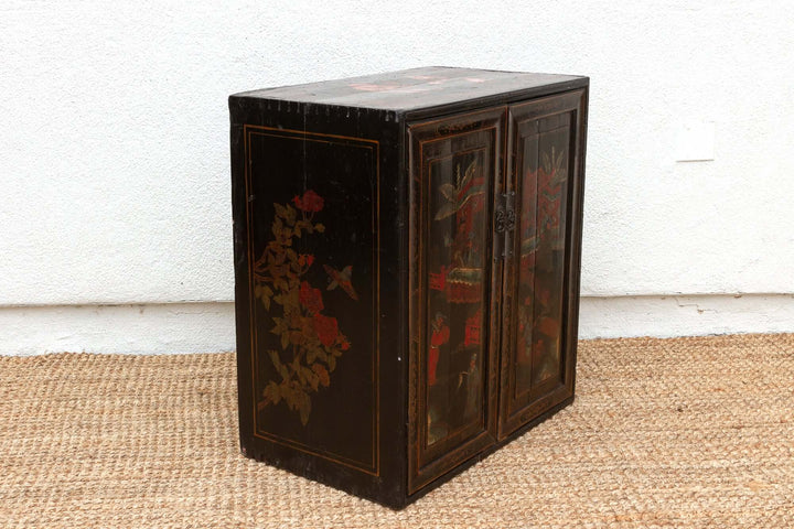 Antique Chinese Painted Lacquer Cabinet