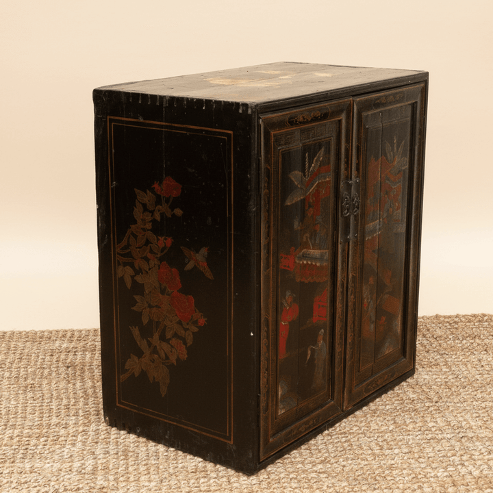 Antique Chinese Painted Lacquer Cabinet