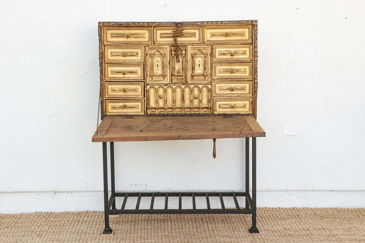 18th Century Spanish Antique Walnut Vargueño on Stand