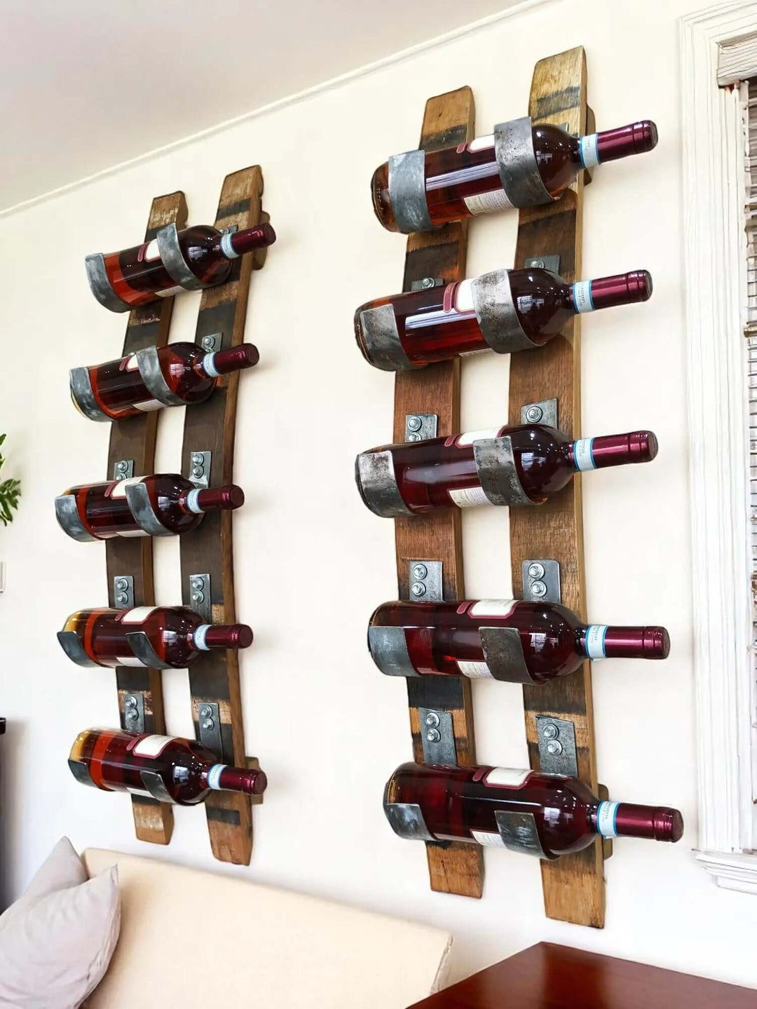 Reclaimed Wine Barrel Stave Wall Mount Wine Rack