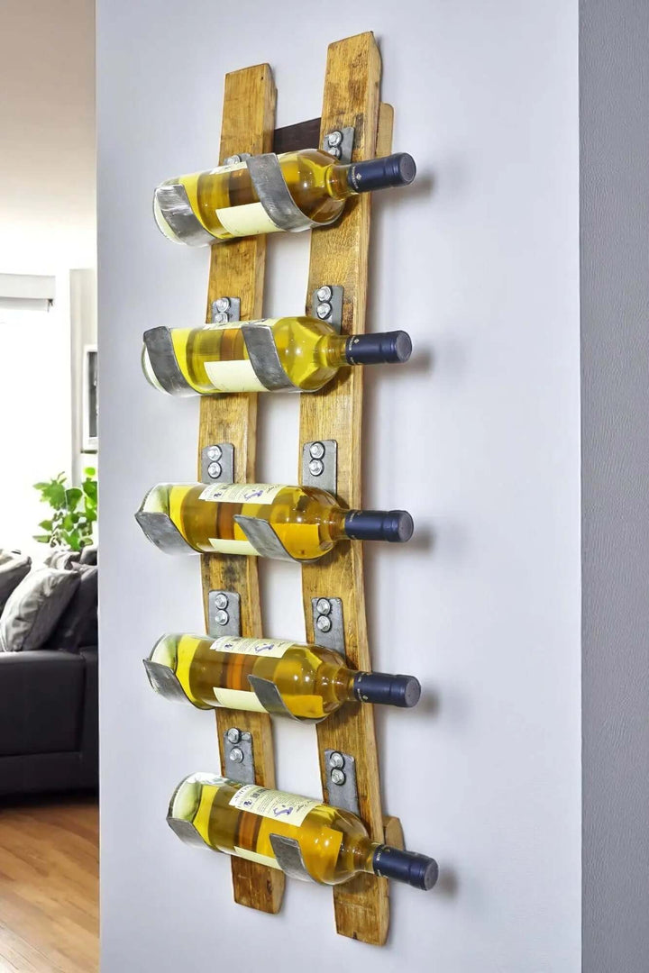Reclaimed Wine Barrel Stave Wall Mount Wine Rack