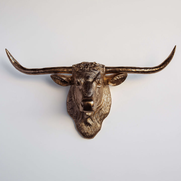 Handcrafted Faux Texas Longhorn Wall Sculpture