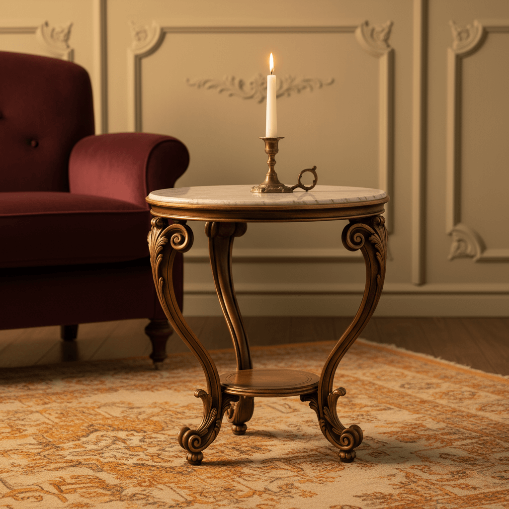 Italian Neoclassical Gold Leaf Side Table
