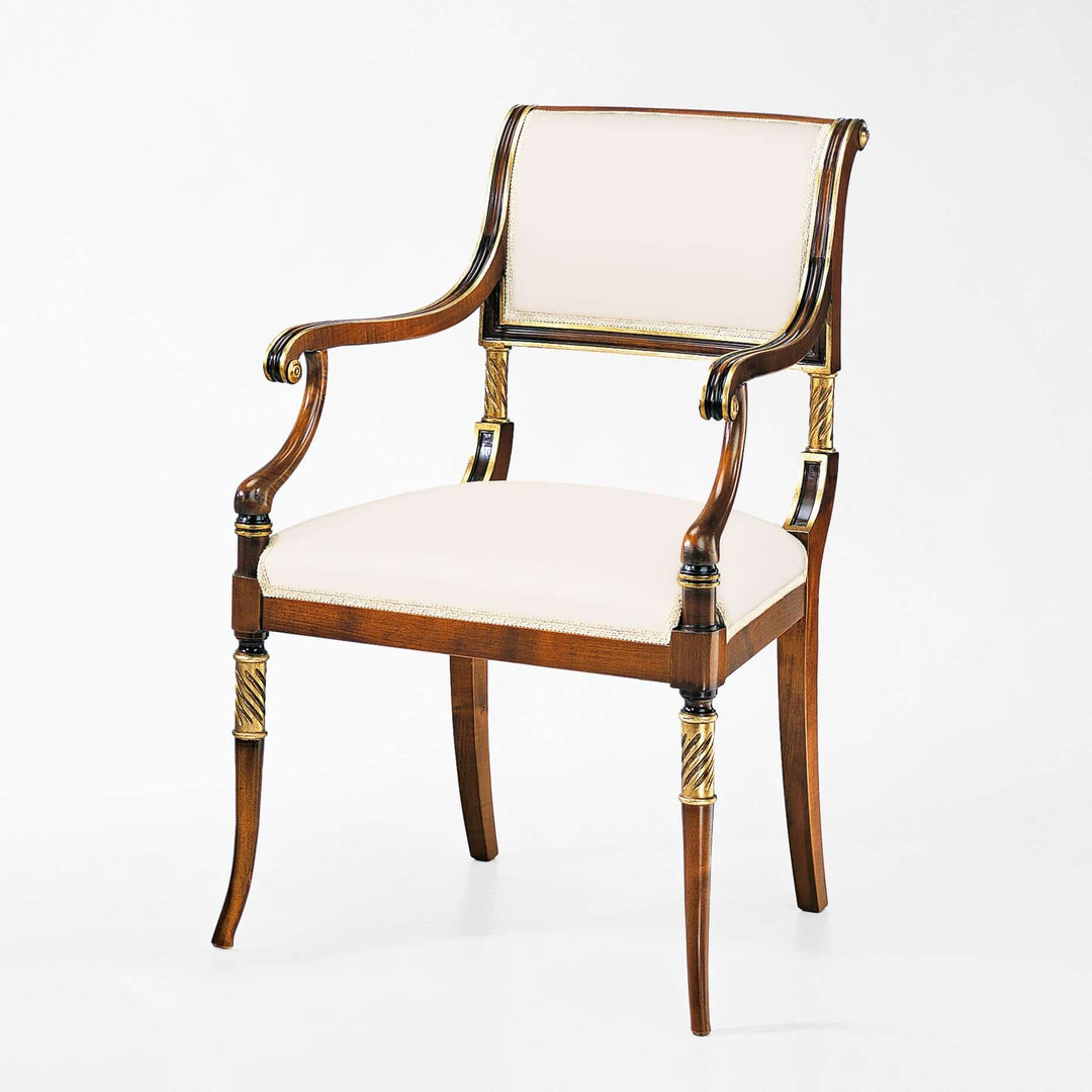 Vintage Italian Neoclassical Armchair with Gold Leaf