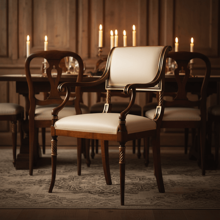 Vintage Italian Neoclassical Armchair with Gold Leaf