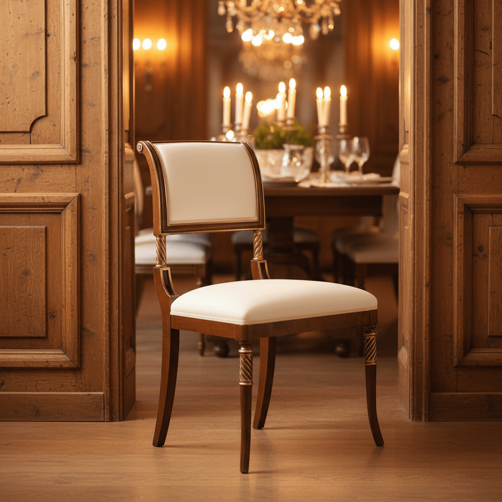 Vintage Italian Neoclassical Side Chair with Gold Leaf