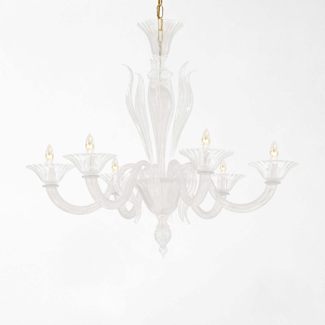 Vintage Clear Murano Glass Chandelier