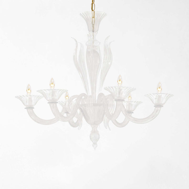 Vintage Clear Murano Glass Chandelier