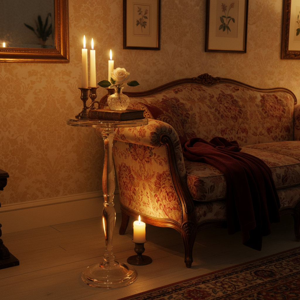 Sculptural Crystal Pedestal Table