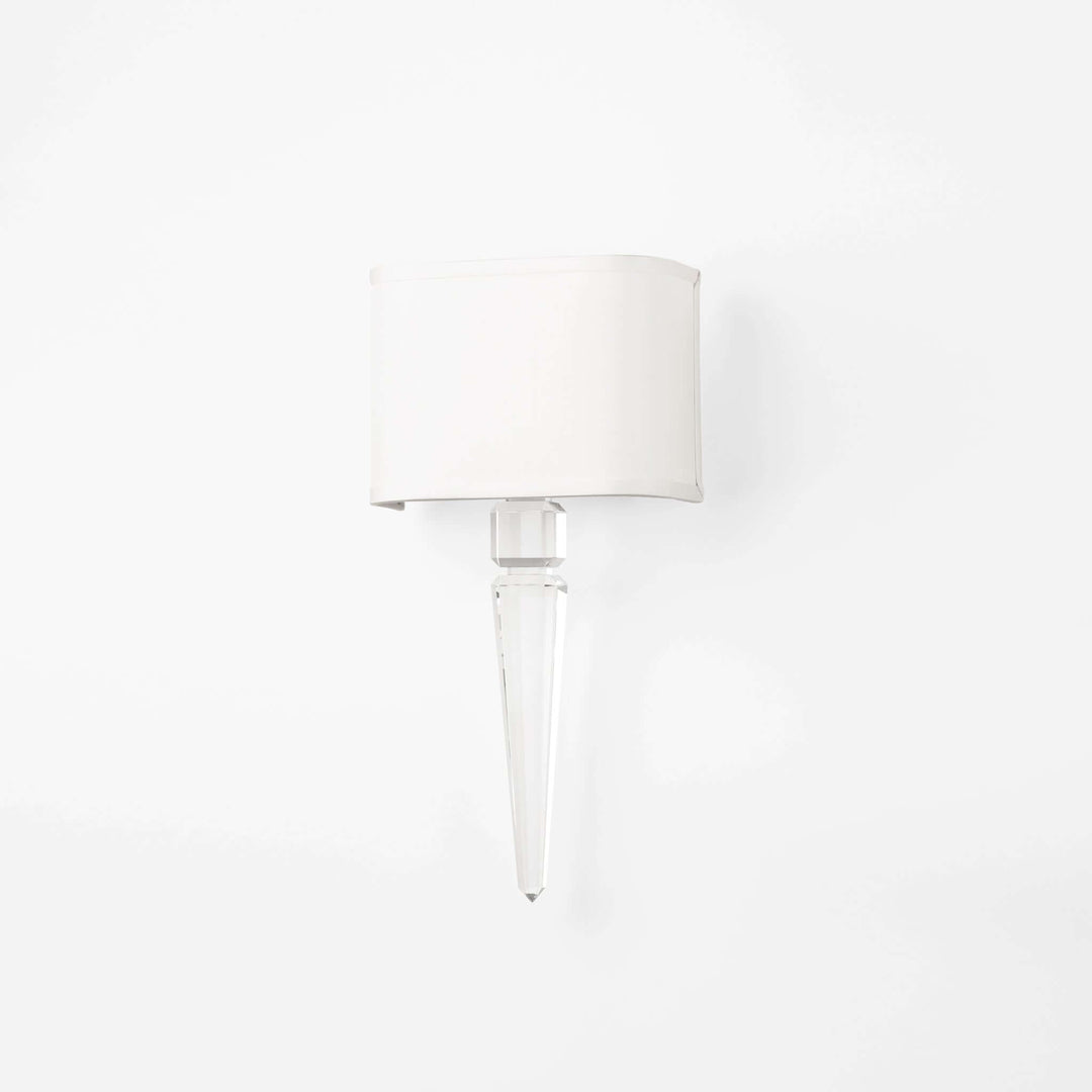 Elegant Crystal Wall Sconce with Linen Shade