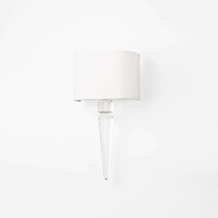 Elegant Crystal Wall Sconce with Linen Shade