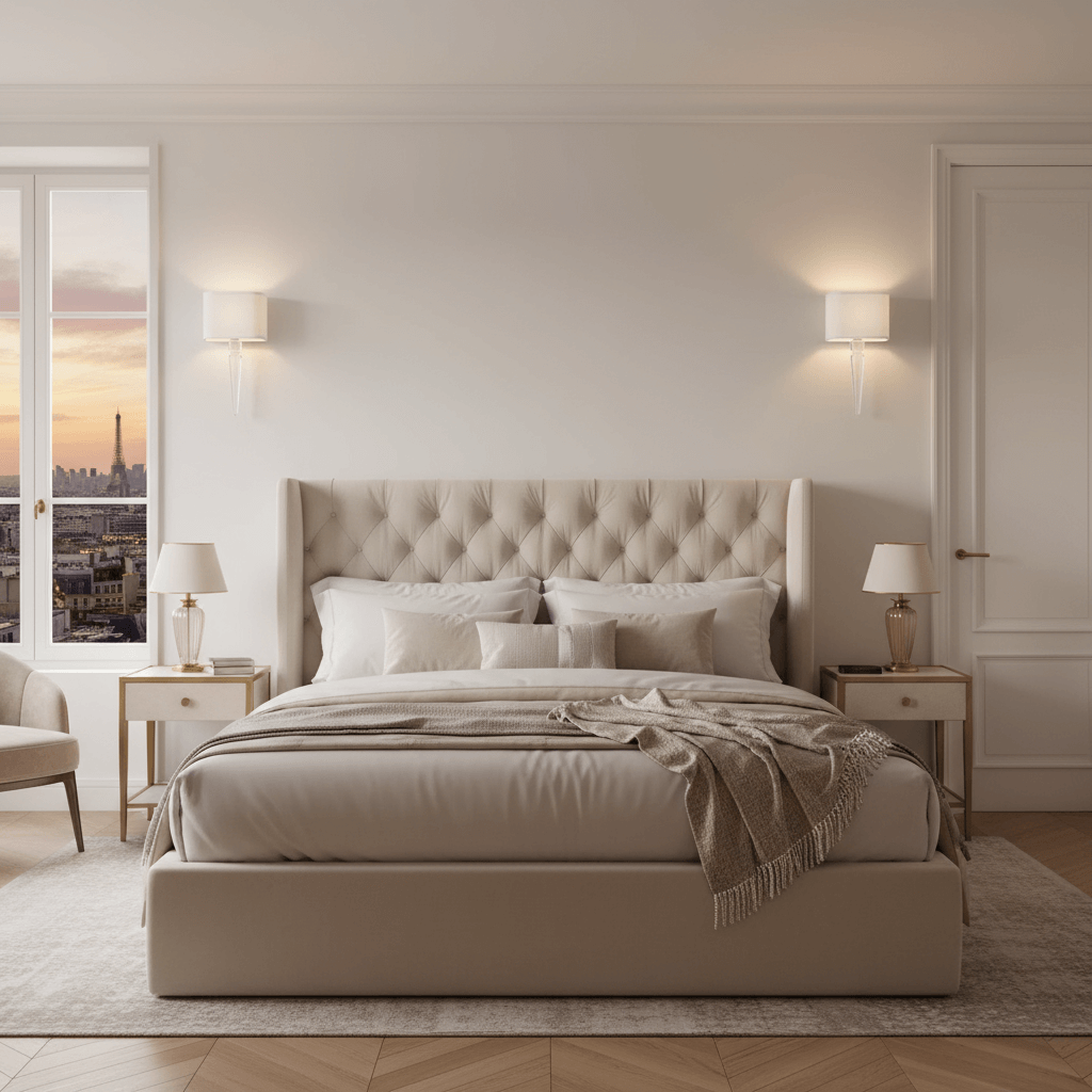 Elegant Crystal Wall Sconce with Linen Shade