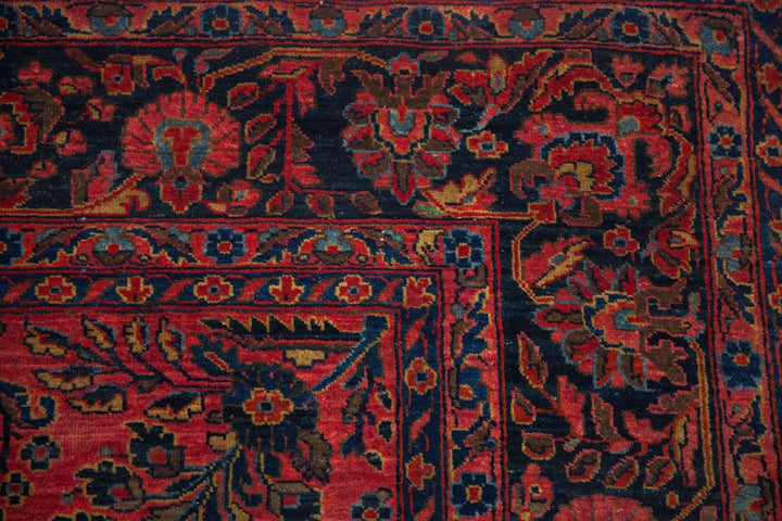 Hand-Knotted 1910s Persian Sarouk Rug