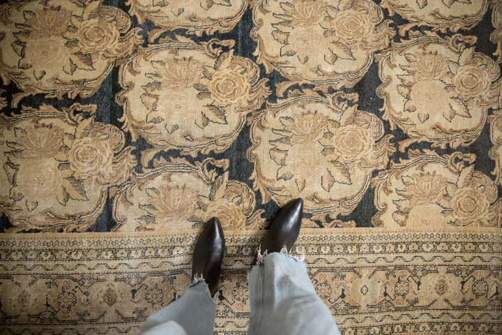 Antique Persian Tabriz Rug with European Rococo Floral Design