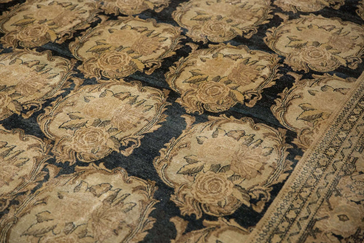 Antique Persian Tabriz Rug with European Rococo Floral Design