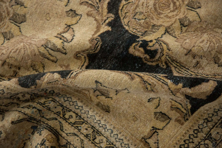 Antique Persian Tabriz Rug with European Rococo Floral Design