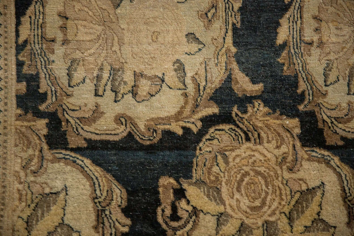 Antique Persian Tabriz Rug with European Rococo Floral Design
