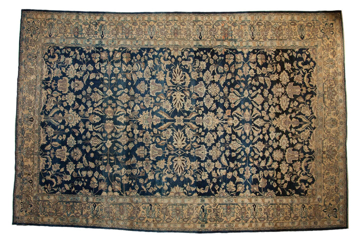 1940s Vintage Persian Lilihan Carpet with Tea Washed Finish