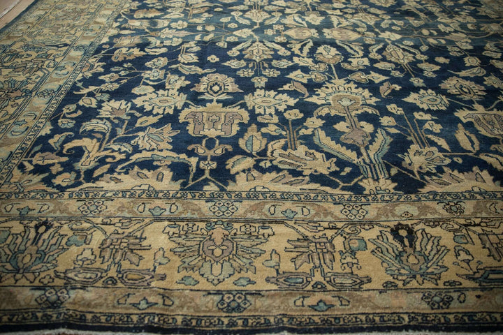 1940s Vintage Persian Lilihan Carpet with Tea Washed Finish