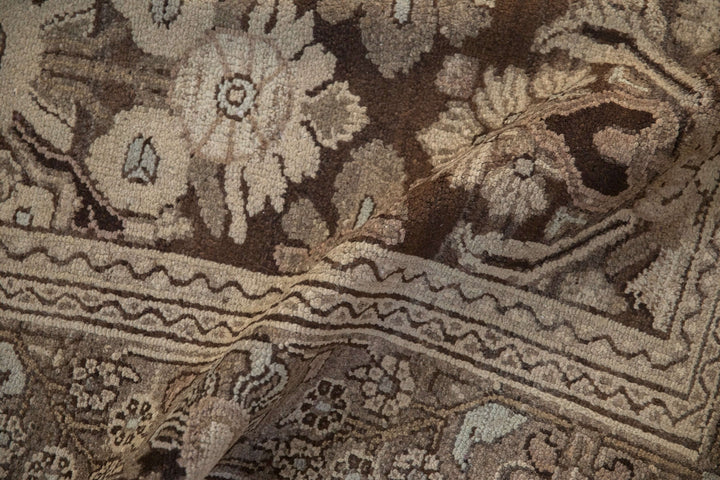 1950s Vintage Persian Bibikabad Carpet with Floral Trellis Design