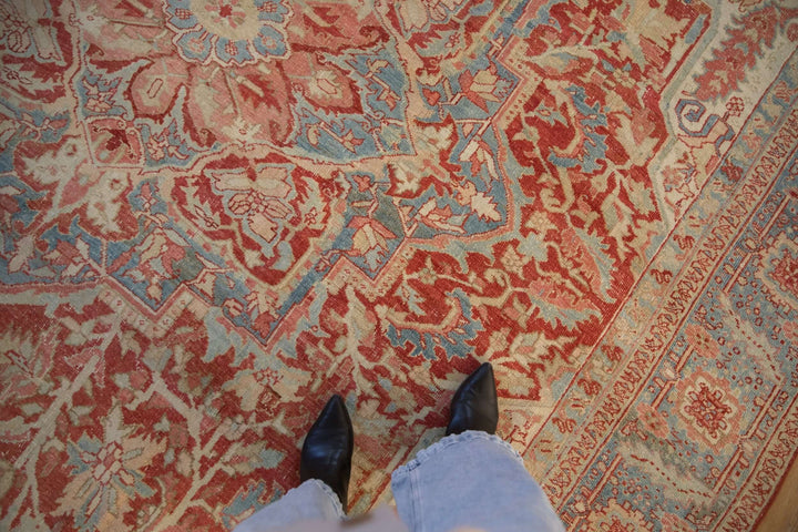 1940s Vintage Persian Heriz Carpet with Karaja Border