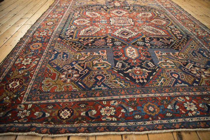 1950s Vintage Persian Heriz Carpet with Turtle Samovar Border