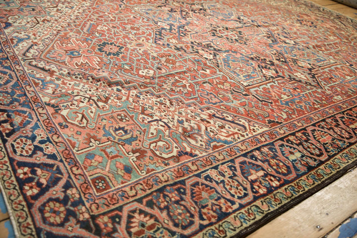 Hand-Knotted 1940s Persian Heriz Carpet