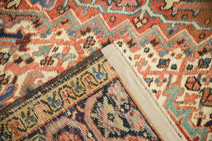 Hand-Knotted 1940s Persian Heriz Carpet