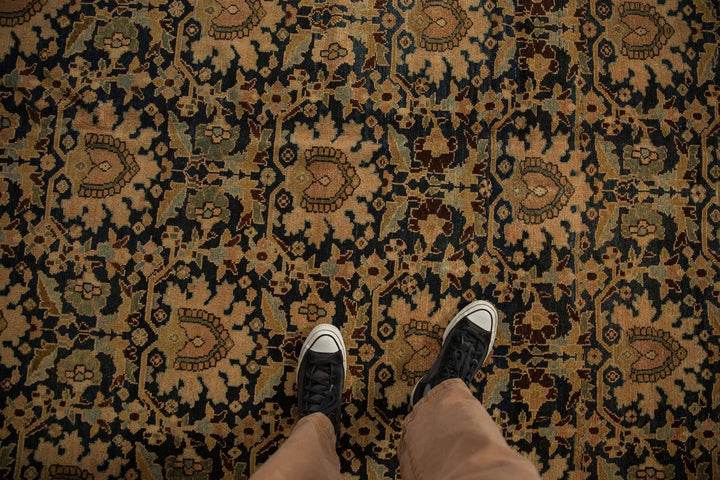1920s Antique Persian Malayer Carpet with Palmette Lattice