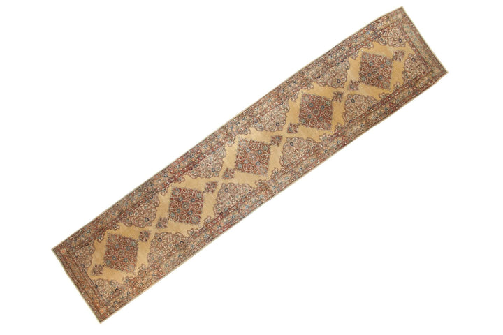 1930s Vintage Tea Washed Kerman Rug Runner