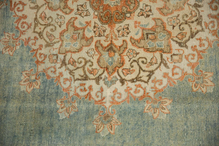 Hand-Knotted 1950s Persian Meshed Carpet in Dusty Blue