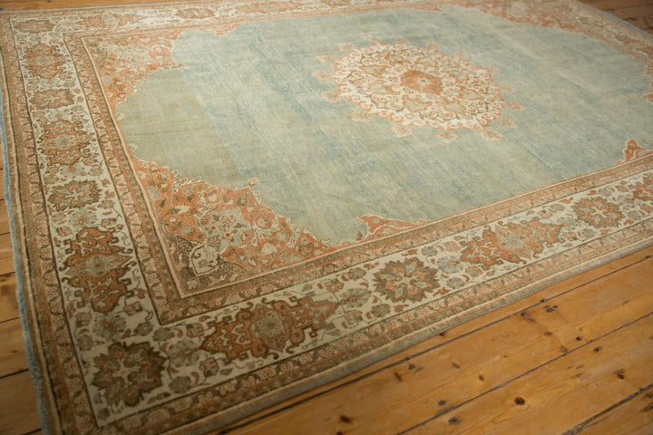 Hand-Knotted 1950s Persian Meshed Carpet in Dusty Blue