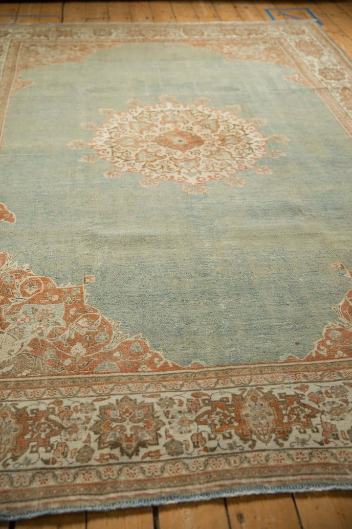 Hand-Knotted 1950s Persian Meshed Carpet in Dusty Blue