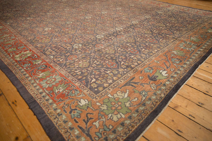 Vintage Persian Mahal Rug with Diamond Lattice Design