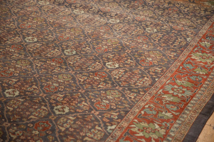 Vintage Persian Mahal Rug with Diamond Lattice Design