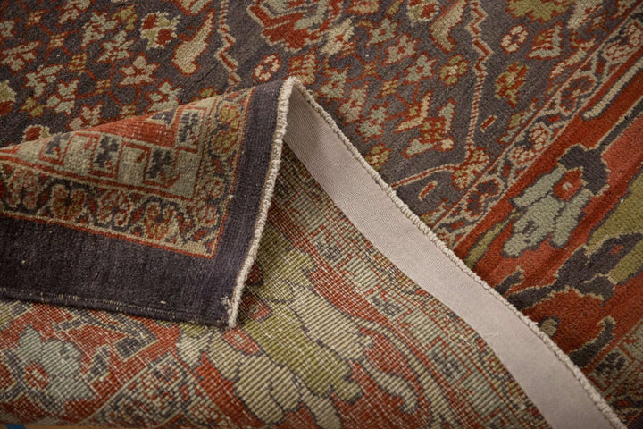 Vintage Persian Mahal Rug with Diamond Lattice Design