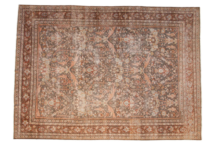 Hand-Knotted 1940s Persian Mahal Carpet in Silver and Dusty Rose